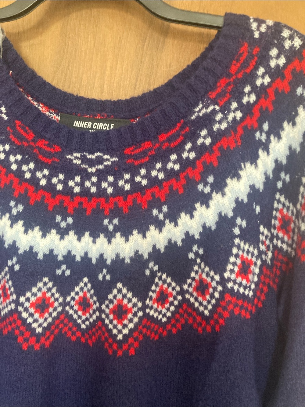 Inner circle crewneck sweater with fair isle like print casual business size 1X - Picture 14 of 14